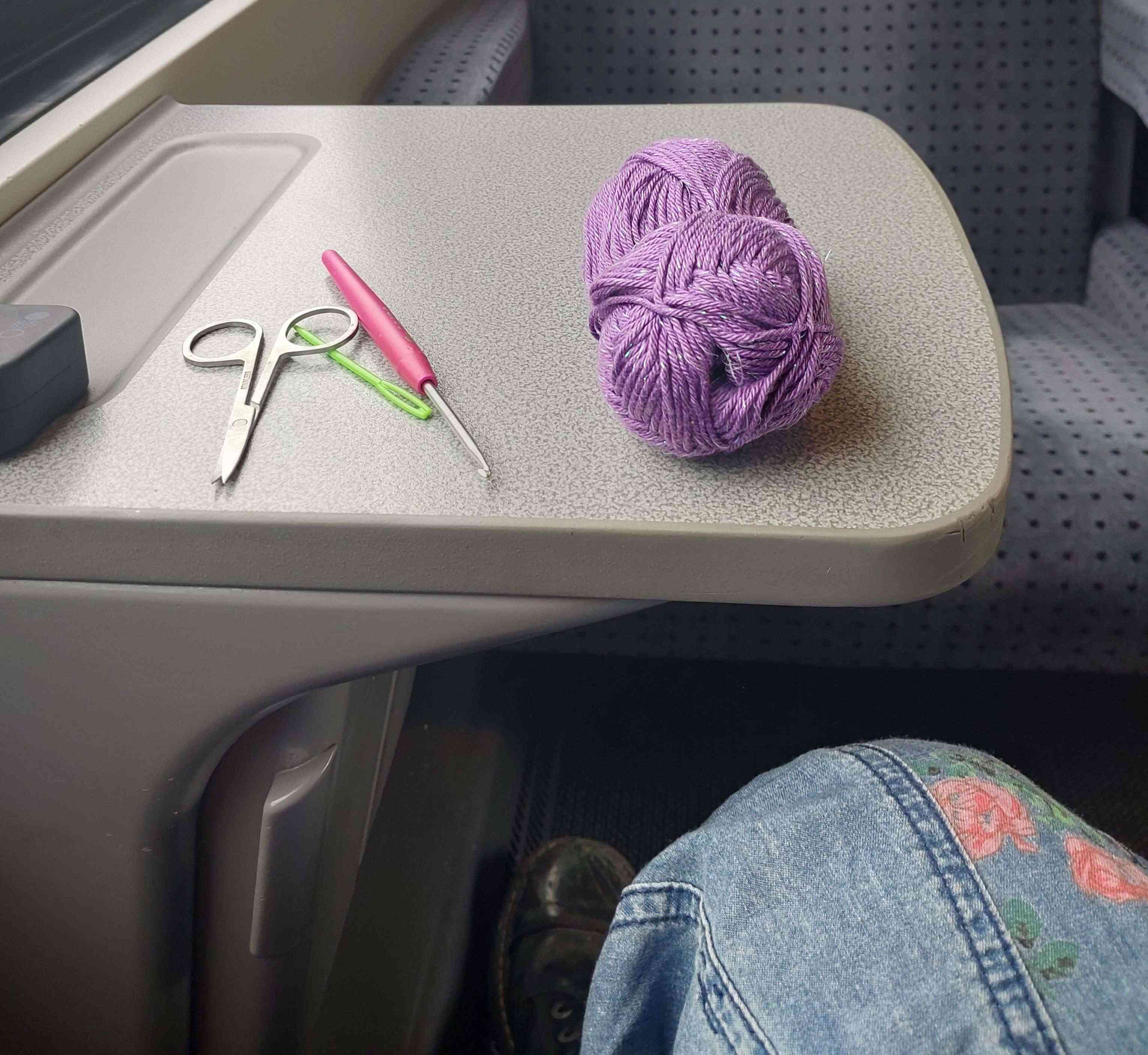 Crocheting in the train